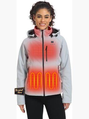 Women's Heated Jacket with Collar Heating 4 Zone Battery